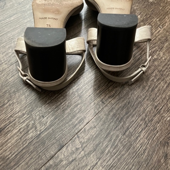 Everlane's The Double-Strap Block Heel Leather Sandal, Sand Lizard, Size 7.5 - Picture 11 of 11